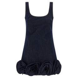 'Indigo Denim 3D Flower Mini' dress