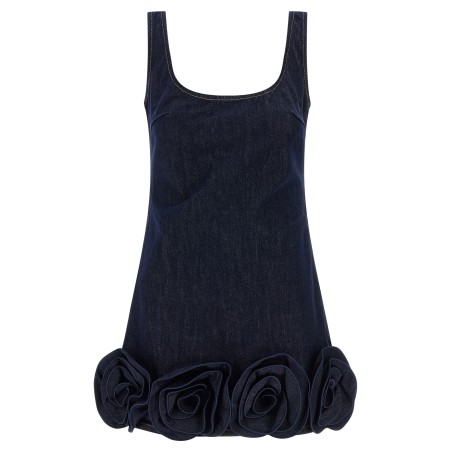 'Indigo Denim 3D Flower Mini' dress