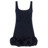 'Indigo Denim 3D Flower Mini' dress