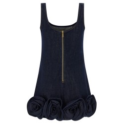 'Indigo Denim 3D Flower Mini' dress
