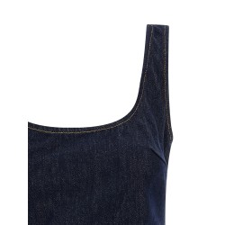 'Indigo Denim 3D Flower Mini' dress