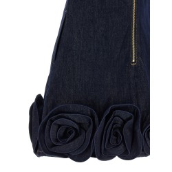 'Indigo Denim 3D Flower Mini' dress