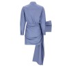 'Blue Cotton Tie Side Mini' dress