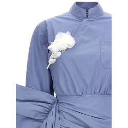 'Blue Cotton Tie Side Mini' dress