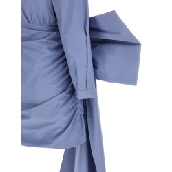 'Blue Cotton Tie Side Mini' dress