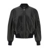 Leather bomber jacket