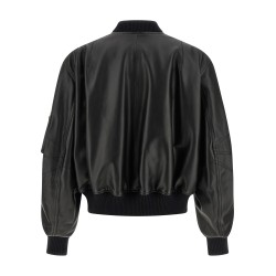 Leather bomber jacket
