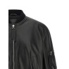 Leather bomber jacket