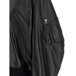 Leather bomber jacket