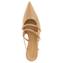 Patent leather slingback