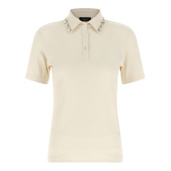 Crystal collar polo shirt