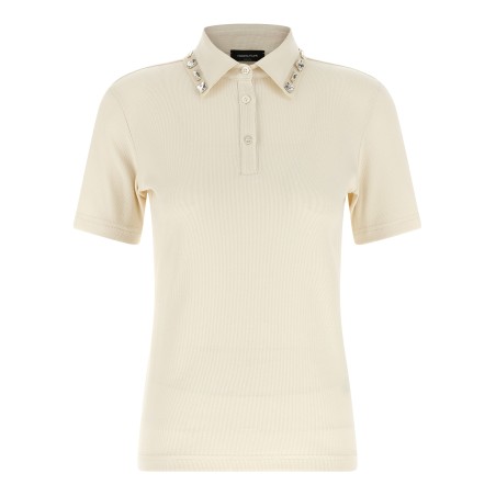 Crystal collar polo shirt