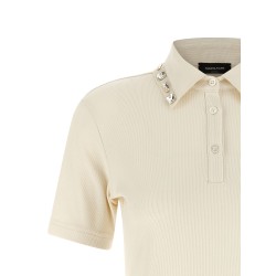 Crystal collar polo shirt