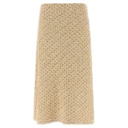 Denim-effect tweed skirt