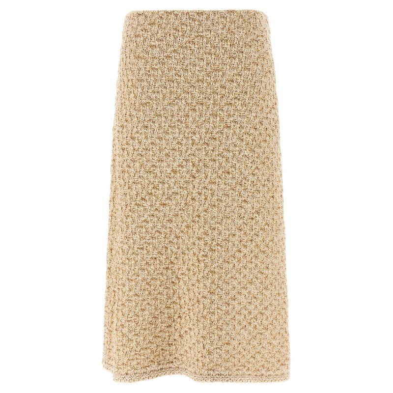 Denim-effect tweed skirt