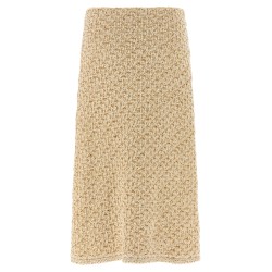 Denim-effect tweed skirt