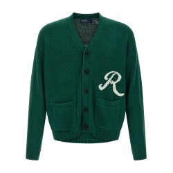 Intarsia logo cardigan