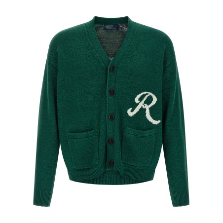 Intarsia logo cardigan