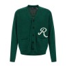 Intarsia logo cardigan