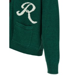 Intarsia logo cardigan
