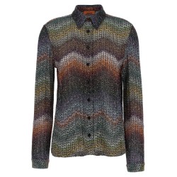 Sequin and lamé viscose shirt