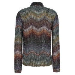 Sequin and lamé viscose shirt