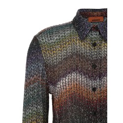 Sequin and lamé viscose shirt