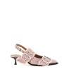 'Feminine Buckle Fringed Denim' slingback