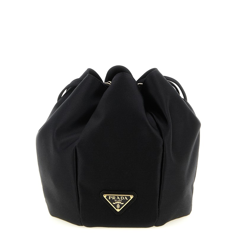 Satin mini bucket bag