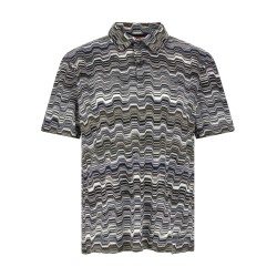 Irregular zigzag polo shirt