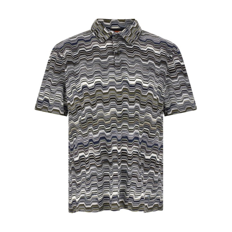 Irregular zigzag polo shirt