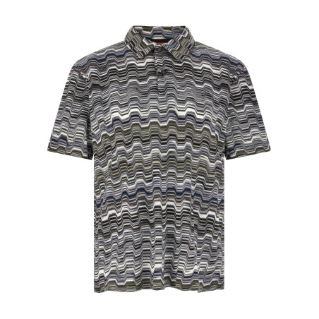 Irregular zigzag polo shirt