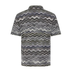Irregular zigzag polo shirt