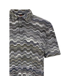 Irregular zigzag polo shirt