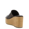 Leather and raffia wedges