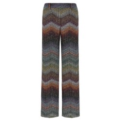 Zigzag lamé viscose pants