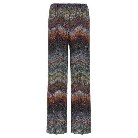 Zigzag lamé viscose pants