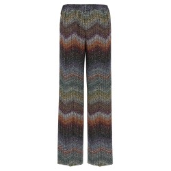 Zigzag lamé viscose pants