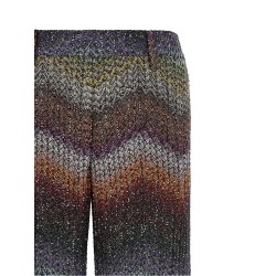 Zigzag lamé viscose pants