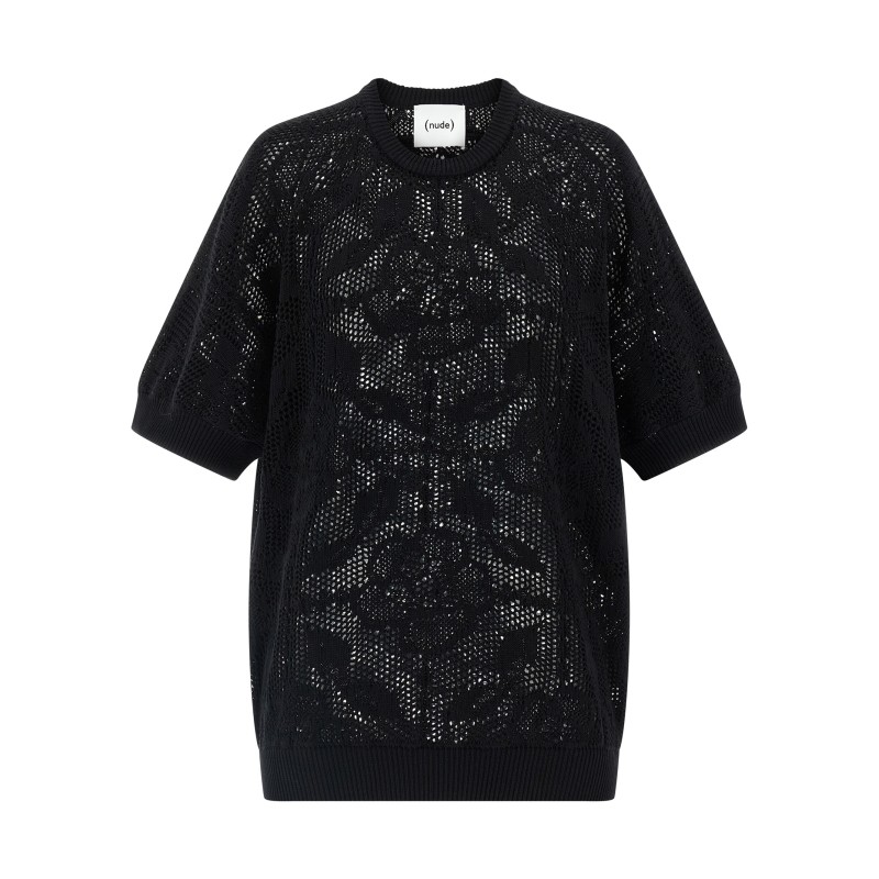 Openwork cotton sweater