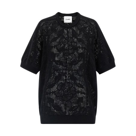 Openwork cotton sweater