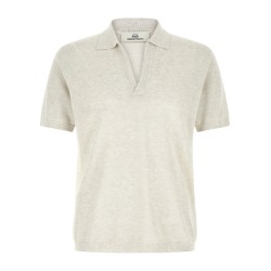 Open collar polo shirt