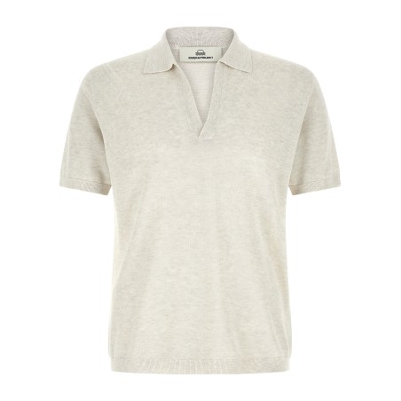 Open collar polo shirt