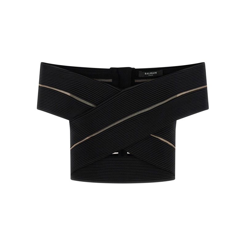 Off-the-shoulder crop top