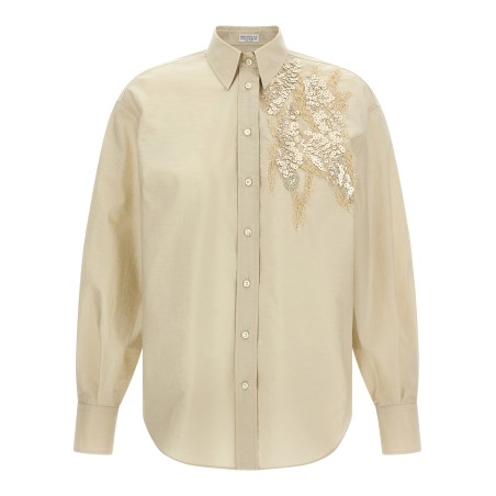 Sequin embroidery shirt