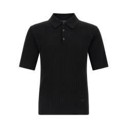 Micro-ribbed polo shirt