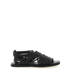 Braided leather sandals