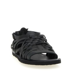 Braided leather sandals