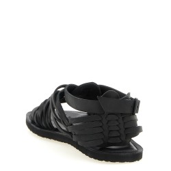 Braided leather sandals