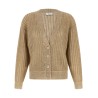 Waffle lamé cardigan